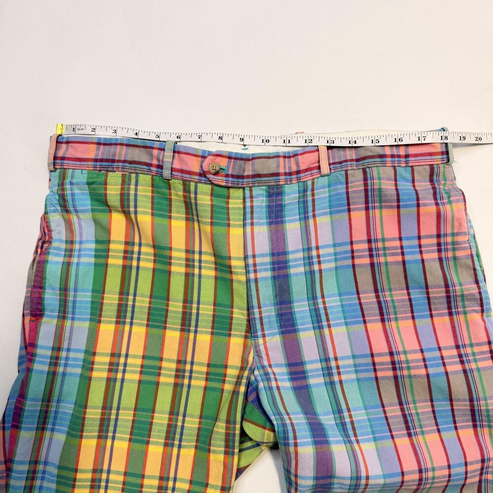 Polo Ralph Lauren Pants Mens 38x30 Multicolor Madras Plaid Cotton Chino Preppy - Picture 5 of 12
